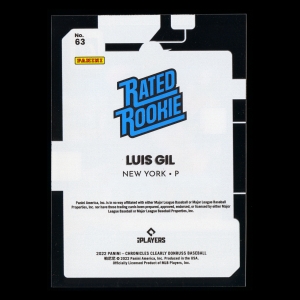Luis Gil RR 2022 Clearly Donruss Rated Rookie Yankees