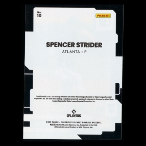 Spencer Strider RC 2022 Clearly Donruss Rookie Braves