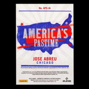 Jose Abreu 2022 America's Pastime Swatches Blue White Sox 75/99