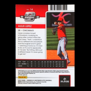 Alejo Lopez RC 2022 Contenders Optic Holo Rookie Reds