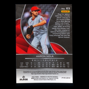Aaron Nola RC 2022 Spectra Holo Rookie Phillies