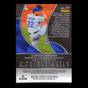 Clayton Kershaw 2022 Spectra Dodgers