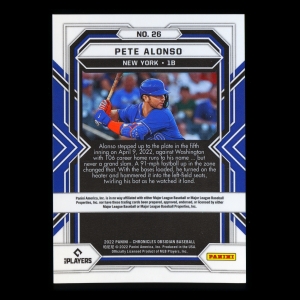 Pete Alonso 2022 Obsidian Mets