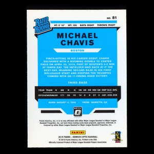 Michael Chavis RR RC 2019 Donruss Optic Rookie Red Sox