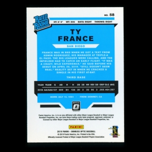 Ty France RR RC 2019 Donruss Optic Rookie Padres