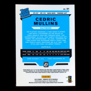 Cedric Mullins RR RC 2019 Donruss Optic Rookie Orioles