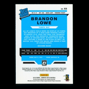Brandon Lowe RR RC 2019 Donruss Optic Rookie Rays