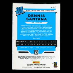 Dennis Santana RR RC 2019 Donruss Optic Rookie Dodgers