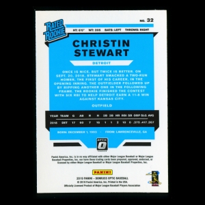 Christin Stewart RR RC 2019 Donruss Optic Rookie Tigers