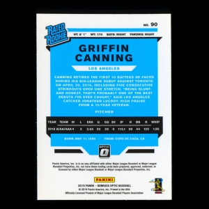Griffin Canning RR RC 2019 Donruss Optic Rookie Angels