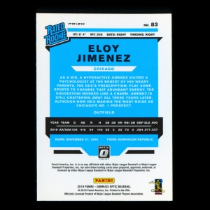 Eloy Jimenez RR RC 2019 Donruss Optic Holo Rookie White Sox