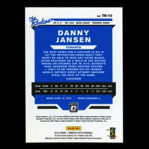 Danny Jansen 2019 Donruss Optic The Rookies Blue Jays