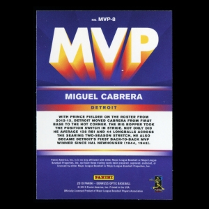 Miguel Cabrera 2019 Donruss Optic MVP Tigers