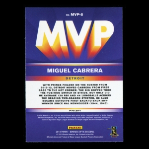 Miguel Cabrera 2019 Donruss Optic MVP Holo Tigers