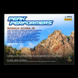 Ronald Acuna Jr. 2019 Donruss Optic Peak Performers Braves