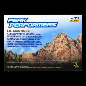 J.D. Martinez 2019 Donruss Optic Peak Performers Red Sox