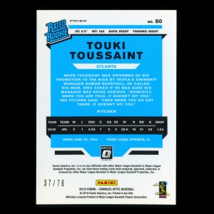 Touki Toussaint RC RR 2019 Donruss Optic We The People Rookie Braves