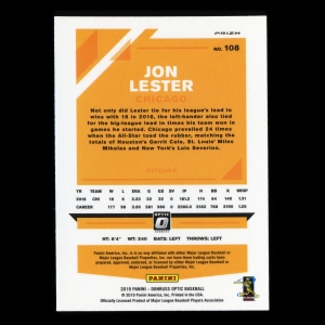 Jon Lester 2019 Donruss Optic Holo Cubs