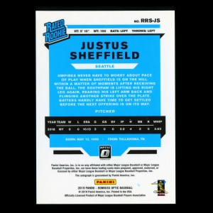 Justus Sheffield RC RR 2019 Donruss Optic Rated Rookies Signatures Rookie Mariners