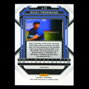 Ricky Tiedemann 2023 Panini Prizm Silver Blue Jays