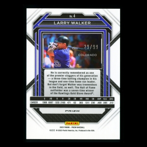 Larry Walker 2023 Panini Prizm Purple Rockies 29/99