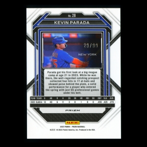 Kevin Parada 2023 Panini Prizm Purple Mets 29/99