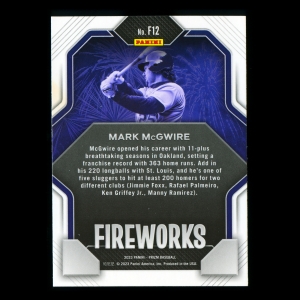 Mark McGwire 2023 Panini Prizm Fireworks Athletics