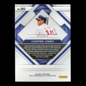 Chipper Jones 2023 Panini Prizm Second to None Braves
