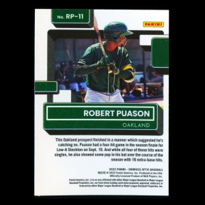 Robert Puason RR 2022 Donruss Optic Rated Prospects Atheltics
