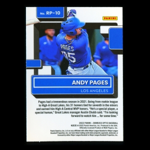 Andy Pages RR 2022 Donruss Optic Rated Prospects Dodgers
