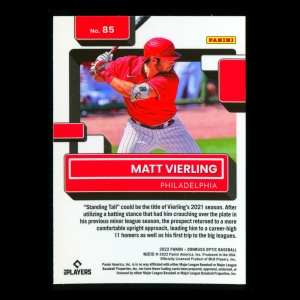 Matt Vierling RR RC 2022 Donruss Optic Rated Rookie Phillies