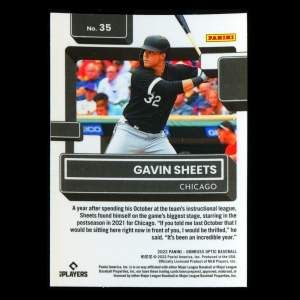 Gavin Sheets RR RC 2022 Donruss Optic Rated Rookie White Sox