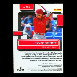 Bryson Stott RR RC 2022 Donruss Optic Rated Rookie Phillies