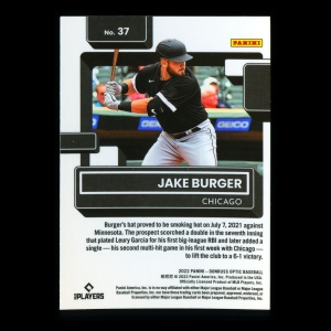 Jake Burger RR RC 2022 Donruss Optic Rated Rookie White Sox