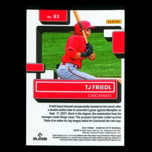 TJ Friedl RR RC 2022 Donruss Optic Rated Rookie Reds