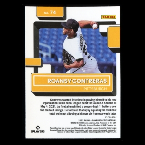 Roansy Contreras RR RC 2022 Donruss Optic Holo Rated Rookie Pirates