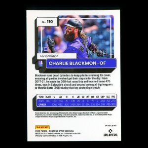 Charlie Blackmon 2022 Donruss Optic Black Stars Rockies 103/149