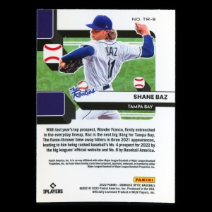Shane Baz 2022 Donruss Optic The Rookies Rays