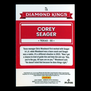 Corey Seager 2022 Donruss Optic Diamond Kings Rangers