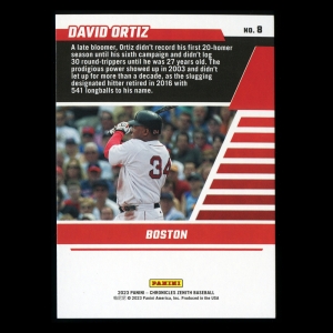 David Ortiz 2023 Panini Chronicles Zenith Red Sox