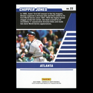 Chipper Jones 2023 Panini Chronicles Zenith Blue Braves 34/99