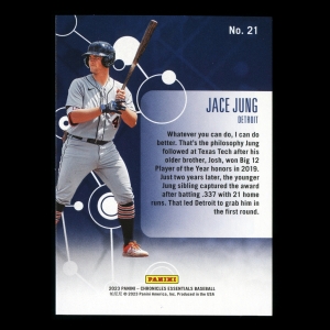 Jace Jung 2023 Panini Chronicles Essentials Tigers
