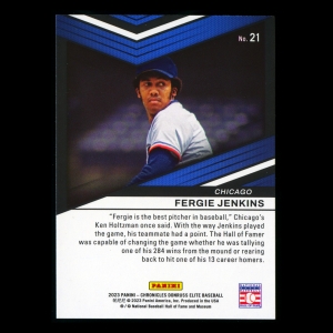 Fergie Jenkins 2023 Panini Chronicles Elite Cubs