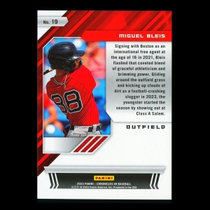 Miguel Bleis 2023 Panini Chronicles XR Red Sox