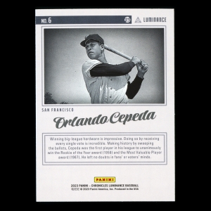 Orlando Cepeda 2023 Panini Chronicles Luminance Giants