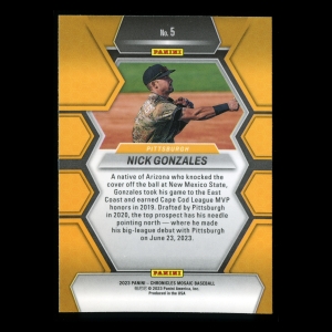 Nick Gonzles RC 2023 Panini Chronicles Mosaic Rookie Pirates