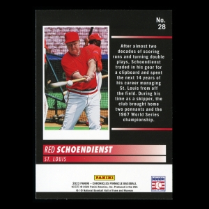 Red Schoendienst 2023 Panini Chronicles Pinnacle Cardinals
