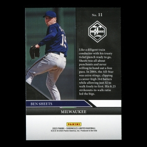 Ben Sheets 2023 Panini Chronicles Limited Brewers