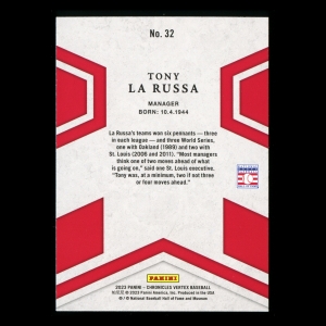Tony La Russa 2023 Panini Chronicles Vertex Cardinals