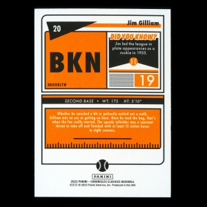 Jim Gilliam 2023 Panini Chronicles Classics Dodgers